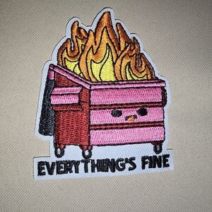 Pink Dumpster Fire Patch Embroidered Patch NWOT unbranded